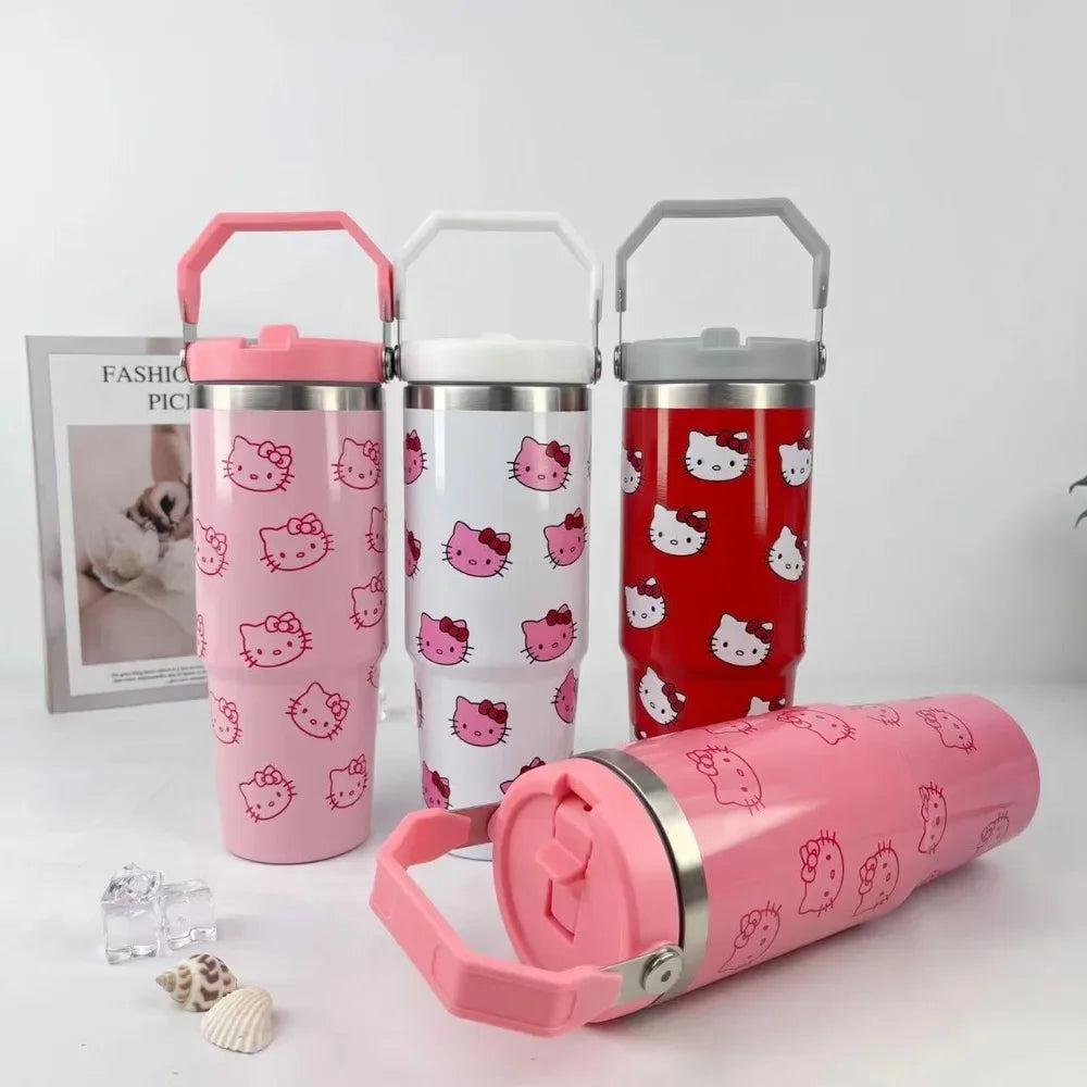 Charming, practical, and oh-so-cute: Discover hydration made fun with the 30oz Hello Kitty stainless steel mug—perfect for every adventure