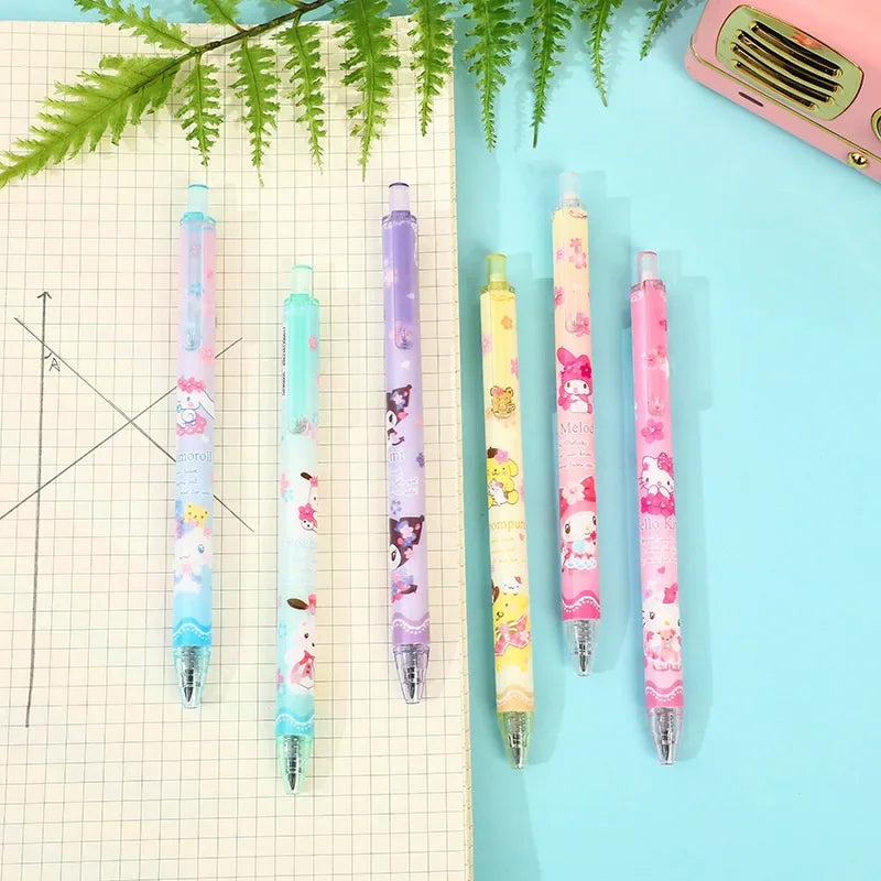 Sanrio 12pcs Mechanical Pencil Kawaii Hello Kitty Pochacco Melody Pencil-free Hb Primary School Stationery Office Supplies
