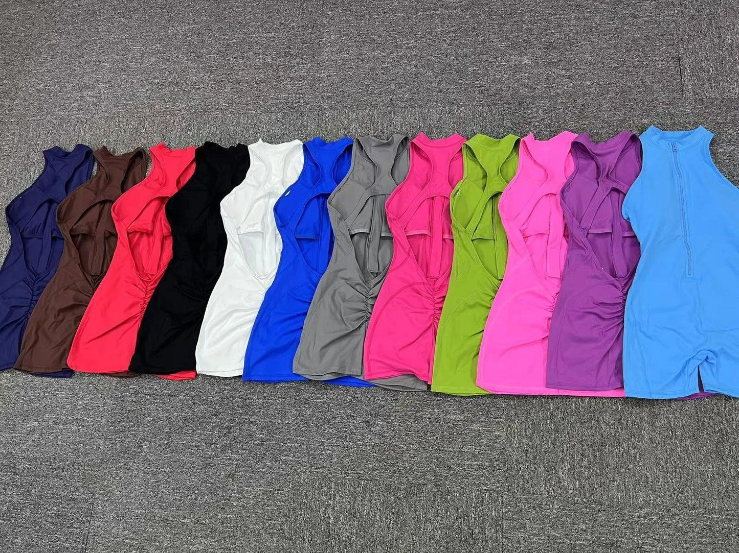 Zip-Up Activewear Yoga Romper With Bottom Contouring Design - Just The Fly Way