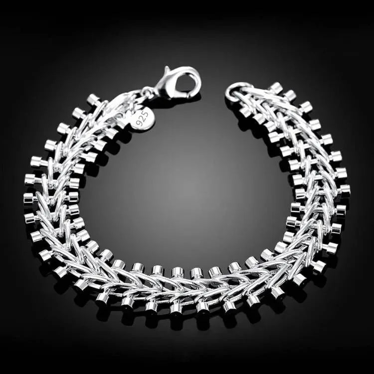 Shine On Sterling Silver Chain Bracelet for Men & Women - Perfect for Parties, Gifts & Weddings - Just The Fly Way