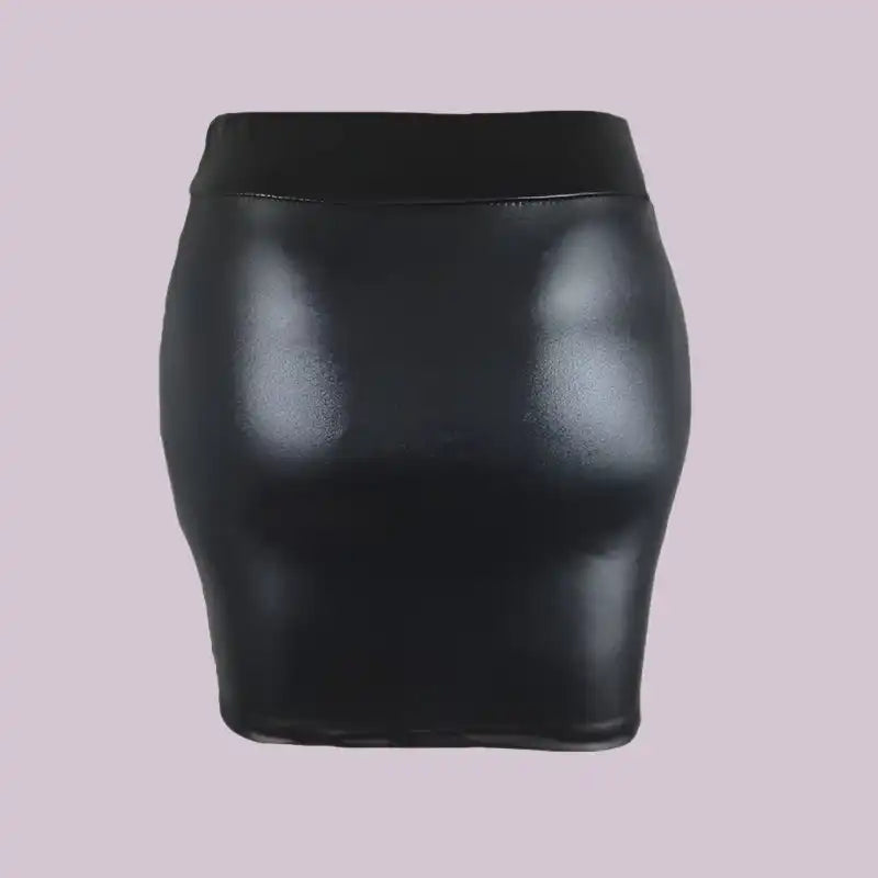 Upgrade Your Style with Our High Waist Faux Leather Mini Skirt - Just The Fly Way