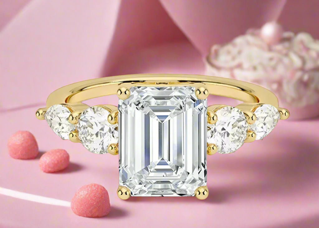 Shine Bright with Our 1CT Moissanite Engagement Ring for Glamorous Moments – 18K Gold Plated Silver - Just The Fly Way