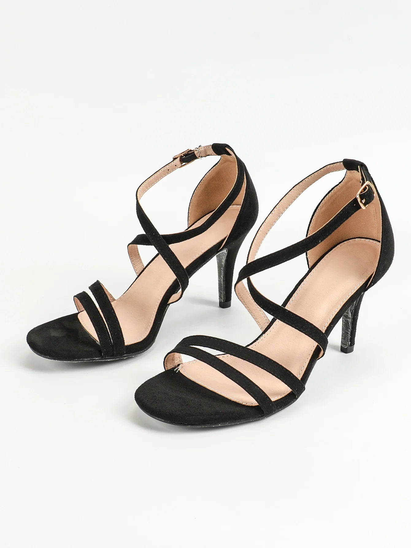 Women's Strappy Ankle Strap Back Zip Stiletto Heel Sandals - Just The Fly Way