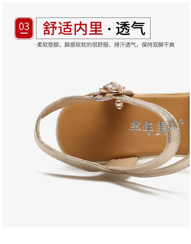 Fashionable, Bold and Beautiful Dress8cm 10cm Small Size 32-43 Elegant Soft Leather Sandals Platform Shoes 2025 Bandage Block High Heels Gladiator Sandals Model