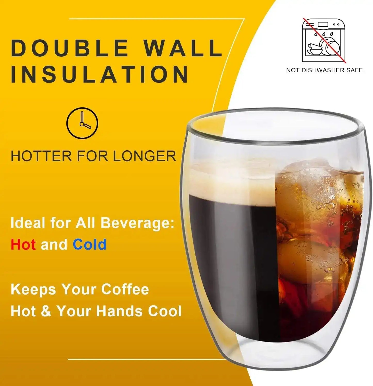 Heart Love Shaped Glass Mug Couple Cups Double Glass Cup Heat-Resisting Wine Glasses Tea Mugs Milk Espresso Coffee Cup Drinkware - Just The Fly Way