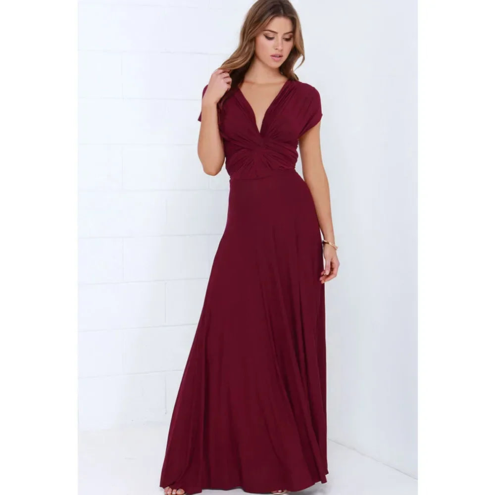 Fashionable, Bold and Beautiful DressWomen's Fashion V-neck Sleeveless Ankle-Length Slim Fit Bohemian Style Summer Maxi Dress