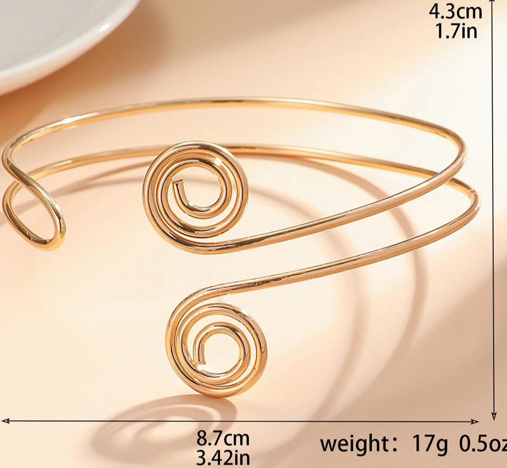 Fashion Gold Geometric Arm Chain Bracelet - Just The Fly Way