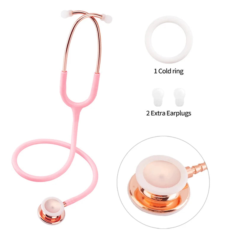 Fashionable, Bold and Beautiful DressClassic Professional Pink Cardiology Estetoscopio Double Head Cute Medical Doctor Nurse Student Physician Clinical Stethoscope