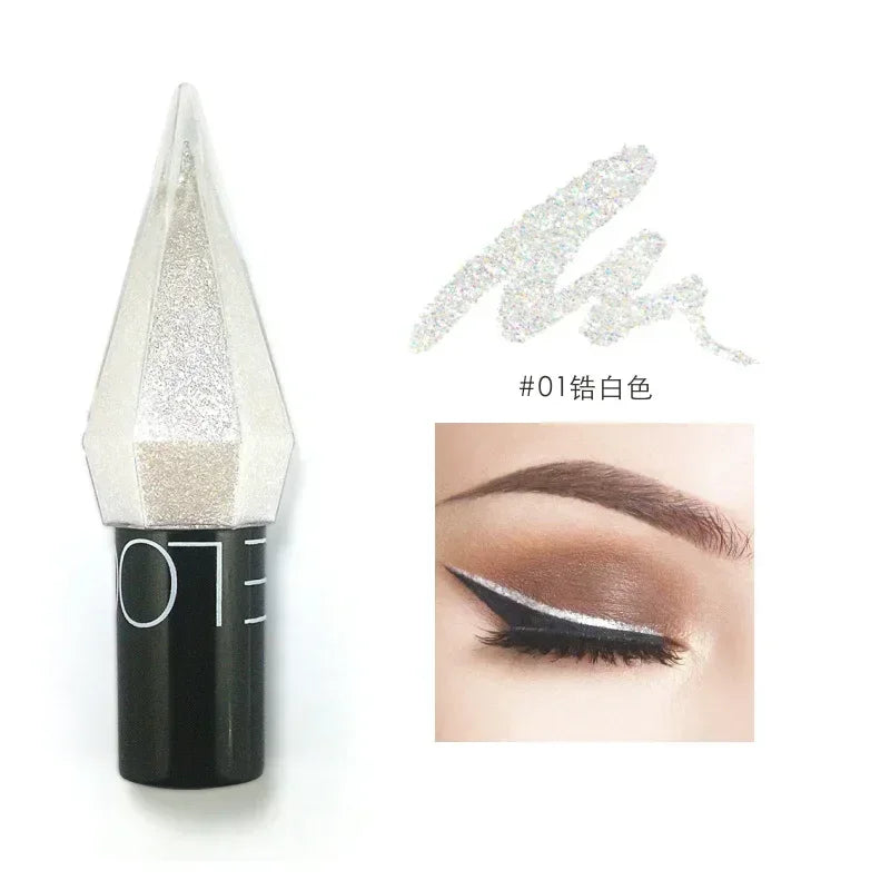 Fashionable, Bold and Beautiful DressDiamond Shiny Eye Liners Eyeshadow Waterproof Silver Rose Gold Color Glitter Sequins Eyeliner Eye Shadow Makeup Beauty Cosmetics