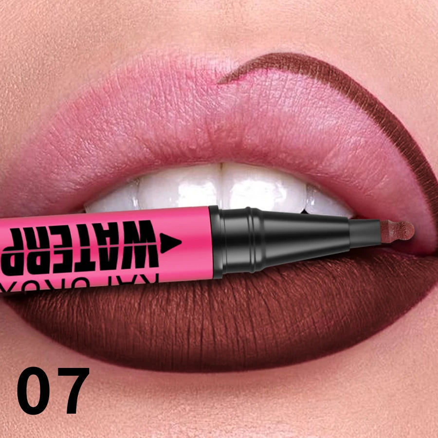 Fashionable, Bold and Beautiful Dress1PC Liquid Matte12-Color Lipliner Pencil Waterproof Plumping Stain Lipstick Natural Lip Liner Outline Lips Contour Makeup