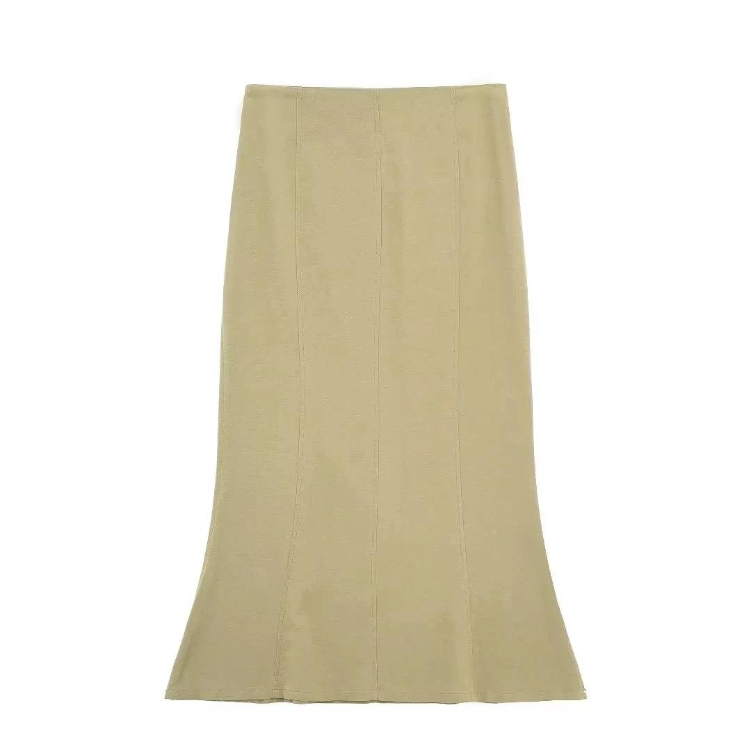 Vest Top and Slim Midi Skirt Set, Side Zipper Closure - Just The Fly Way