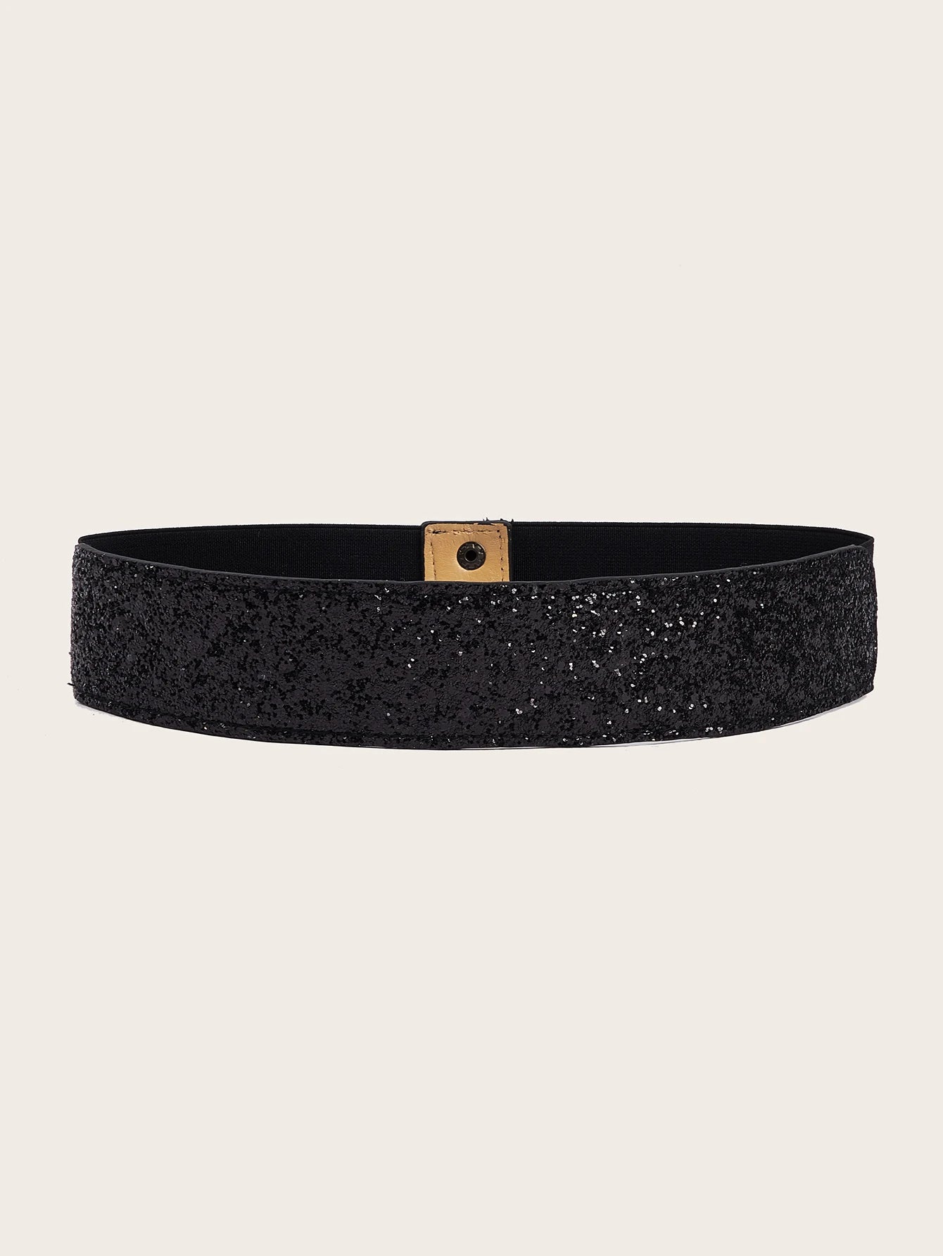Wide Sparkle Rhinestone Elastic Dress Belt, Stretchy Shiny Party Belt