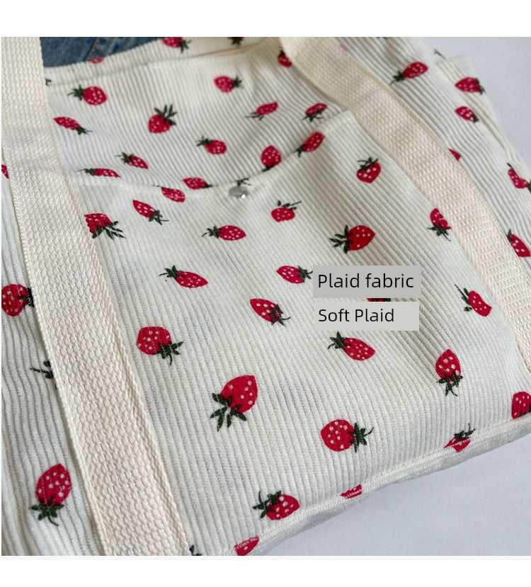 Strawberry Summer Little Fresh Canvas Easiest for Match Shoulder Bag - Just The Fly Way