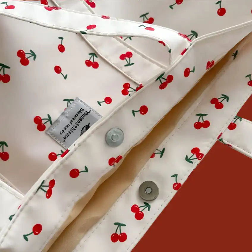 Cute Large Capacity Cherry or Strawberry Print Nylon Casual Tote Bag - Just The Fly Way