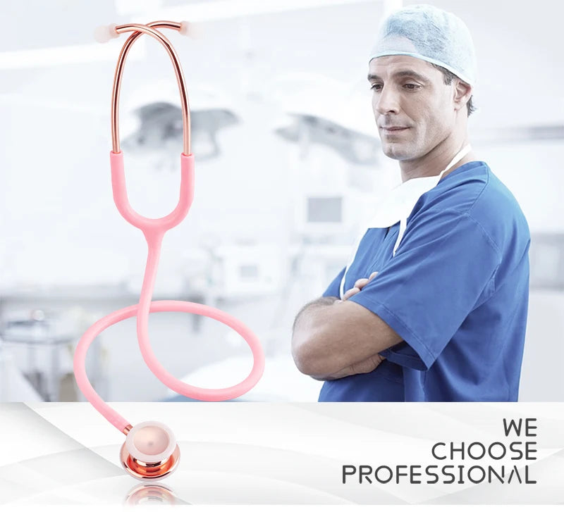Fashionable, Bold and Beautiful DressClassic Professional Pink Cardiology Estetoscopio Double Head Cute Medical Doctor Nurse Student Physician Clinical Stethoscope