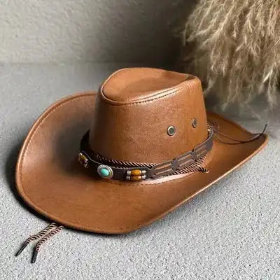 YeaHaw Cowgirl!! Ride in Style While Wearing This Vintage Faux Leather Hat - Just The Fly Way