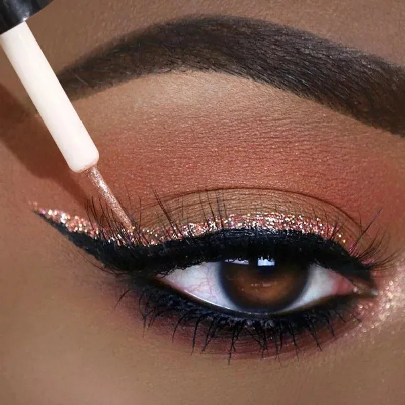 Fashionable, Bold and Beautiful DressDiamond Shiny Eye Liners Eyeshadow Waterproof Silver Rose Gold Color Glitter Sequins Eyeliner Eye Shadow Makeup Beauty Cosmetics