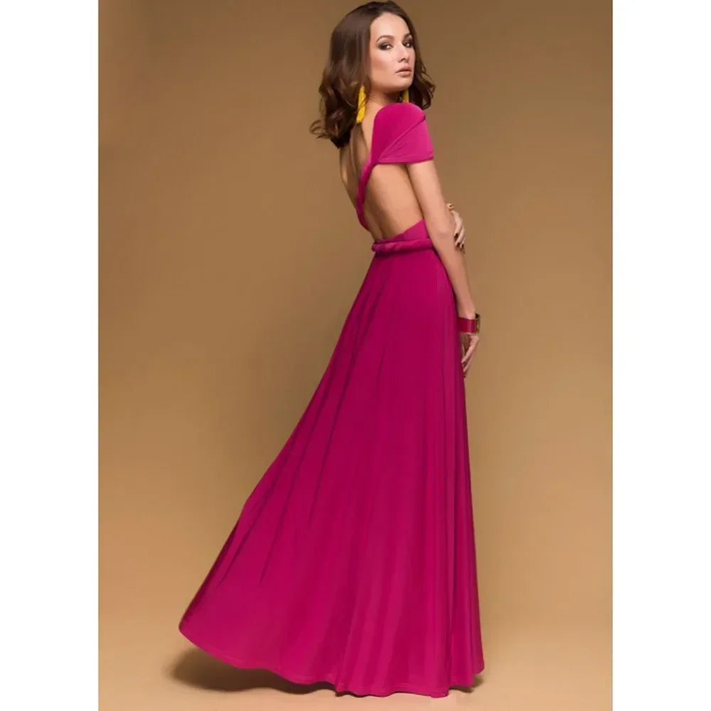 Fashionable, Bold and Beautiful DressWomen's Fashion V-neck Sleeveless Ankle-Length Slim Fit Bohemian Style Summer Maxi Dress