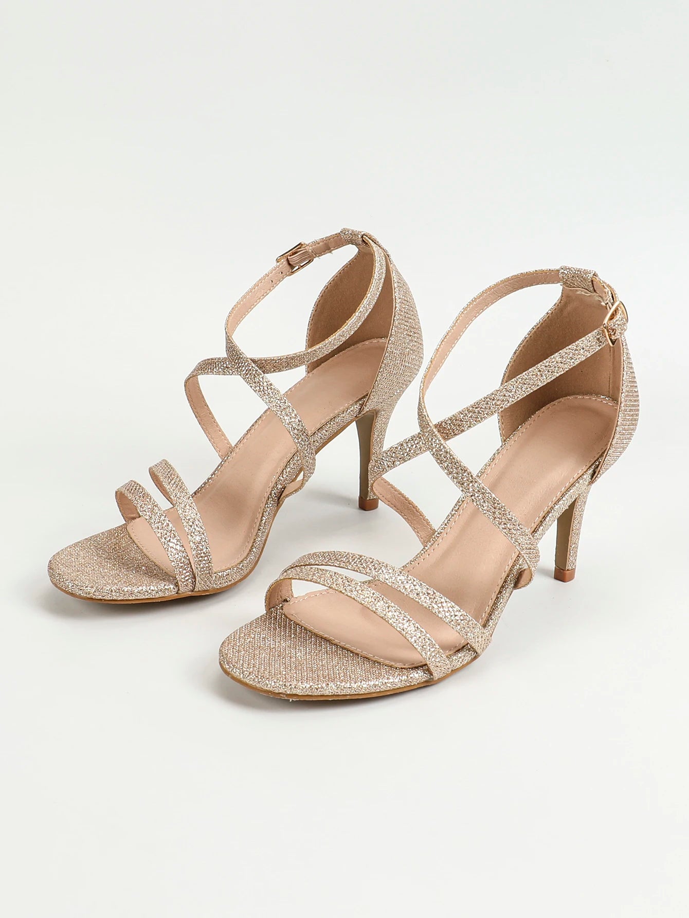 Women's Strappy Ankle Strap Back Zip Stiletto Heel Sandals - Just The Fly Way