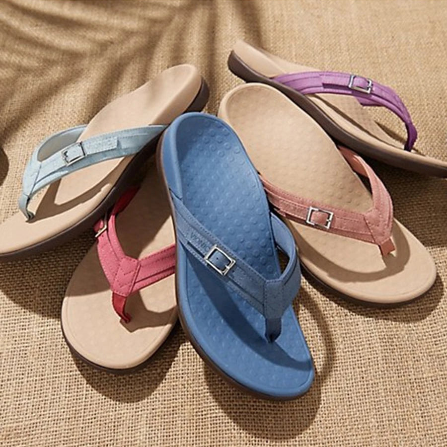 Secret Dig Women Sandals Arch Support Flip Flops for Plantar Fasciitis Comfort Summer Sandals Flat Bottomed Casual Flip Flops - Just The Fly Way