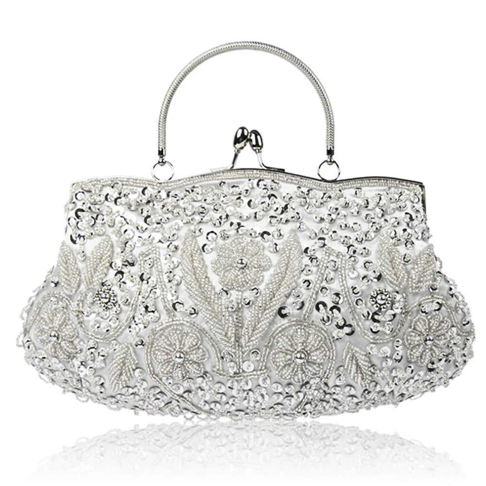 Fashion Retro Women Evening Bags Beaded Ladies Clutch Purse Shoulder Chain Wedding Party Women's Handbag Purses and Handbags - Just The Fly Way