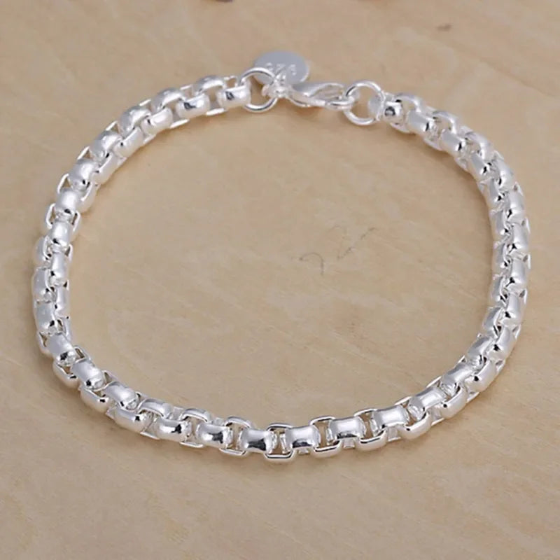 Shine On Sterling Silver Chain Bracelet for Men & Women - Perfect for Parties, Gifts & Weddings - Just The Fly Way