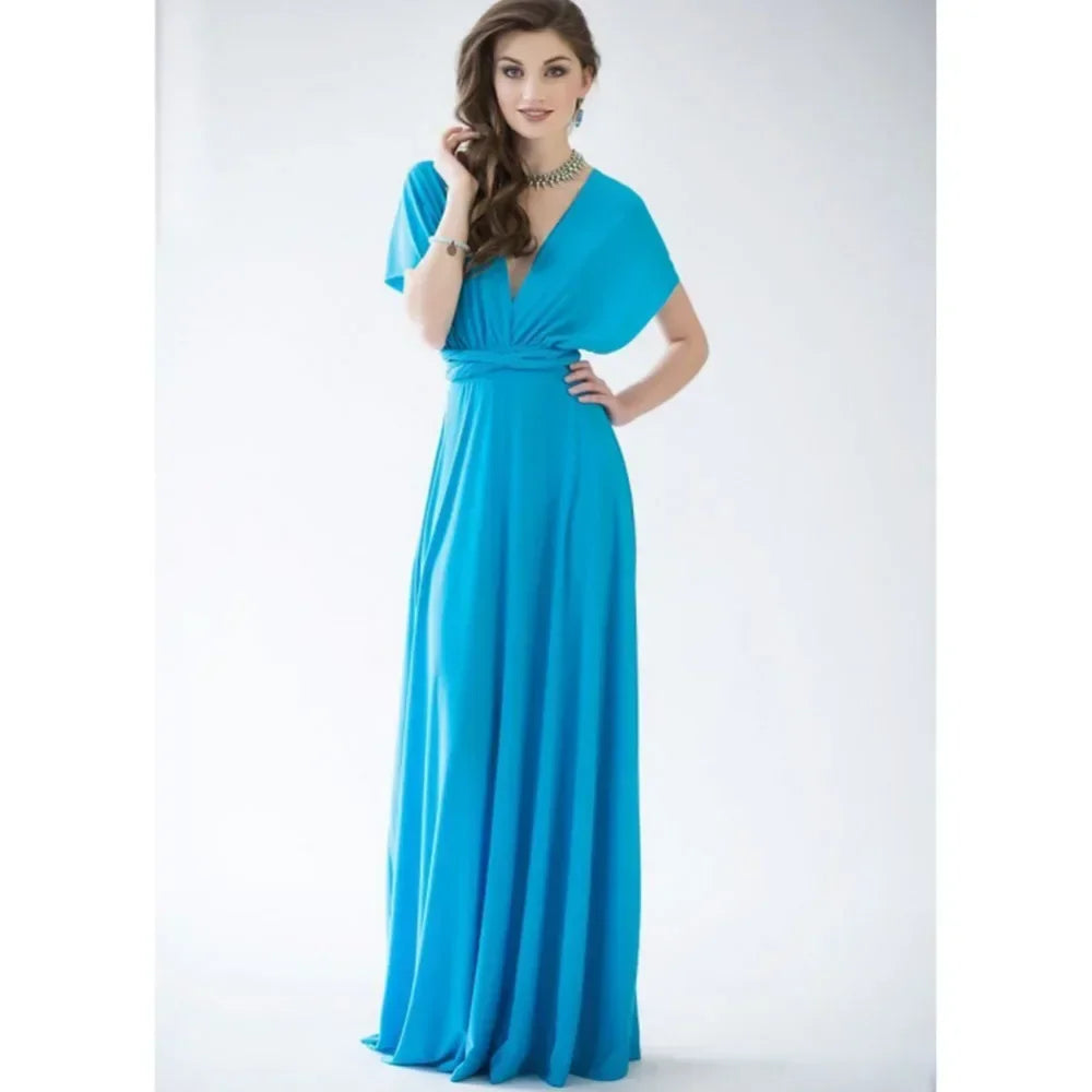 Fashionable, Bold and Beautiful DressWomen's Fashion V-neck Sleeveless Ankle-Length Slim Fit Bohemian Style Summer Maxi Dress