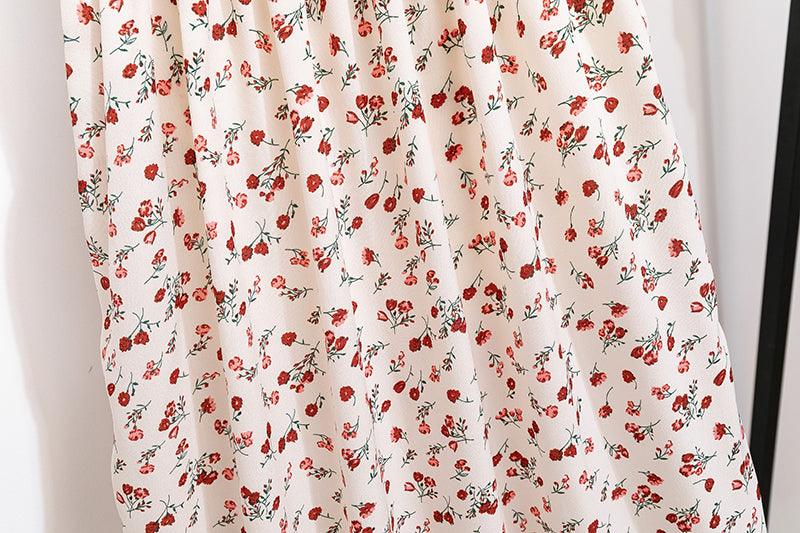 Easy Breezy Floral Printed Lightweight Versatile Chiffon Dress With Short Sleeves and Elastic Waist - Just The Fly Way