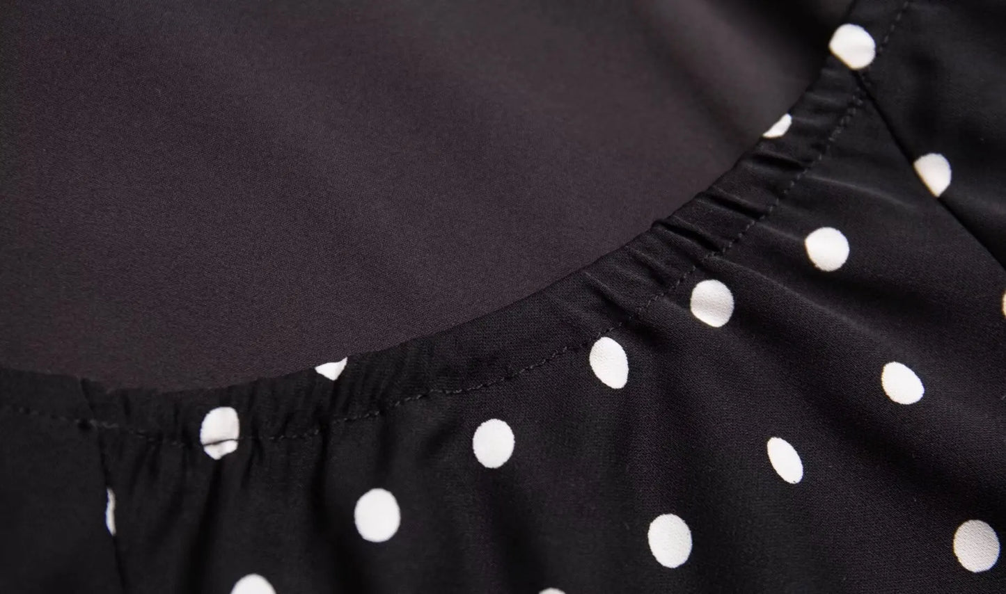 Bold and Sassy Retro Polka Dot Halter Maxi Dress - Just The Fly Way