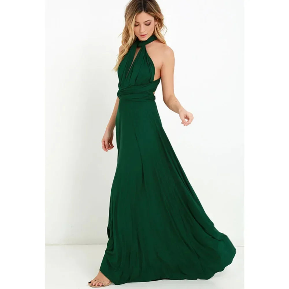 Fashionable, Bold and Beautiful DressWomen's Fashion V-neck Sleeveless Ankle-Length Slim Fit Bohemian Style Summer Maxi Dress