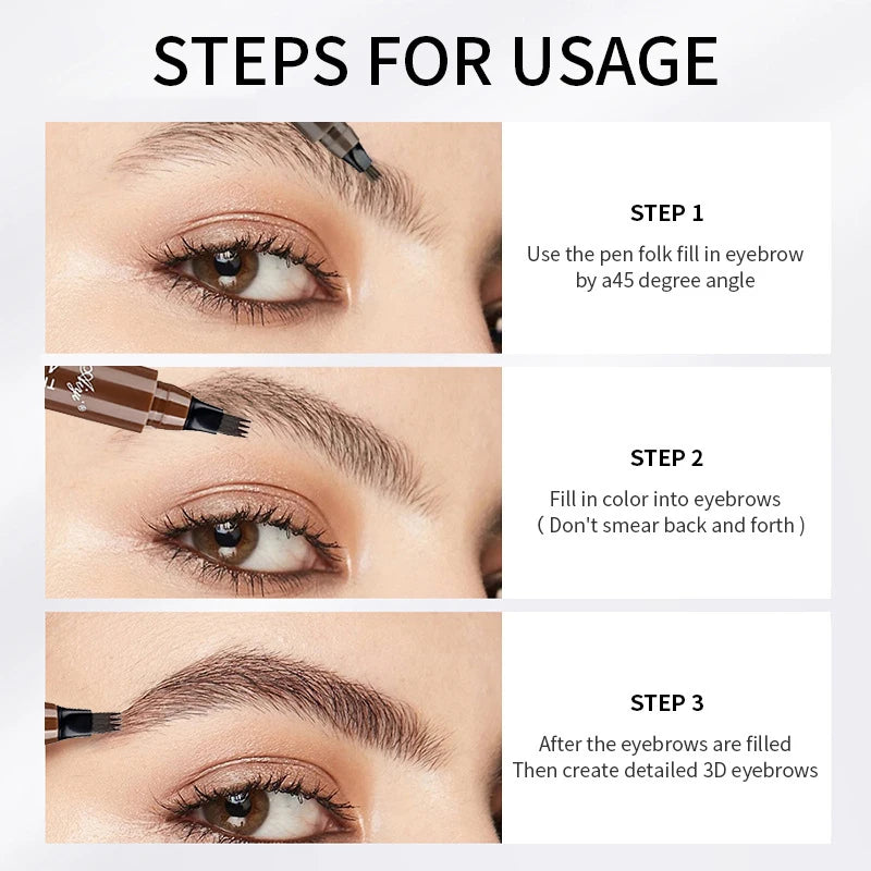 Fashionable, Bold and Beautiful DressFour-pronged eyebrow pencil, four-end, long-lasting, non-smudged, water-resistant, anti-smudged eyebrow pencil