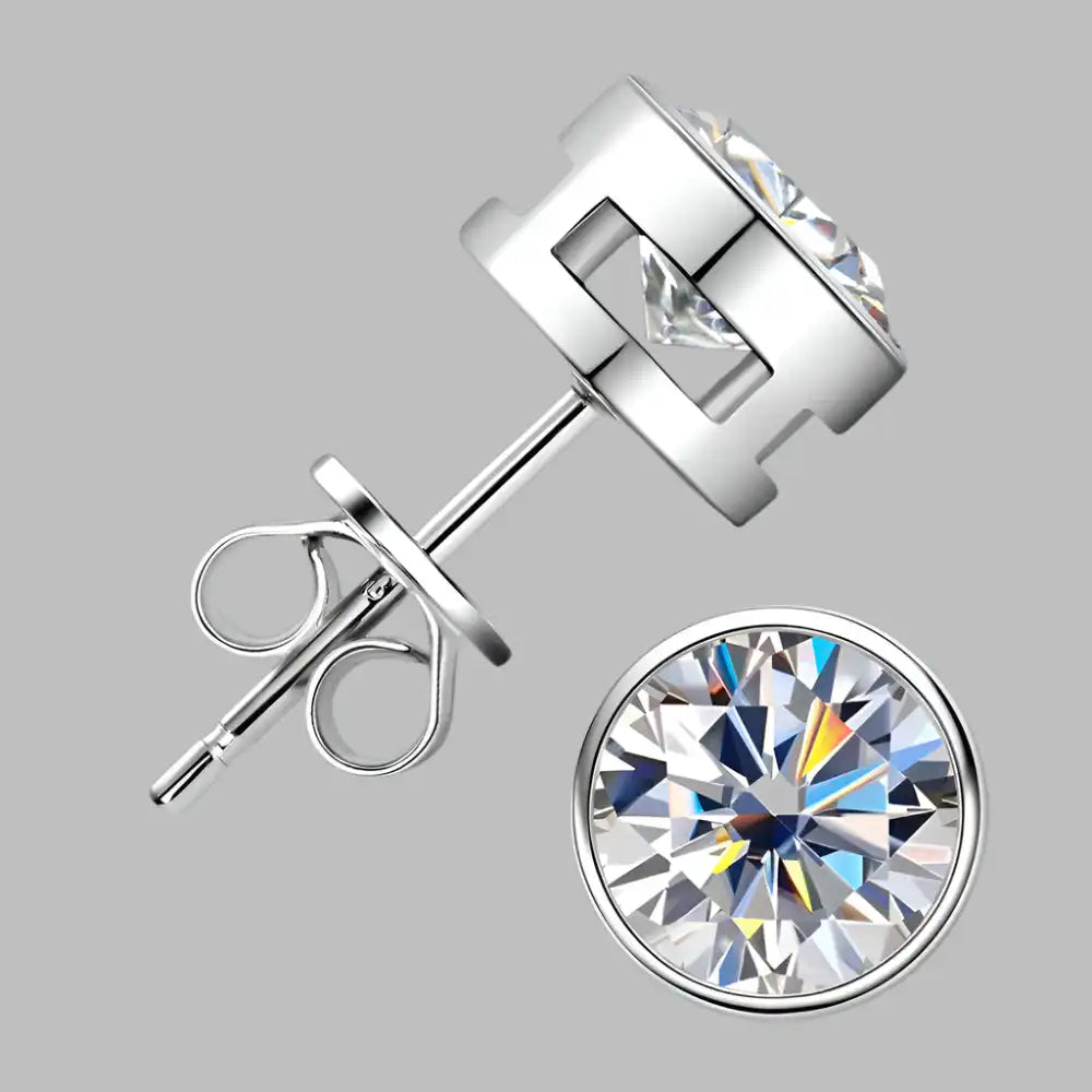 Shine Bright Moissanite Stud Earrings for Men & Women in 18K Gold-Plated Silver - Perfect for Weddings & Special Occasions - Just The Fly Way