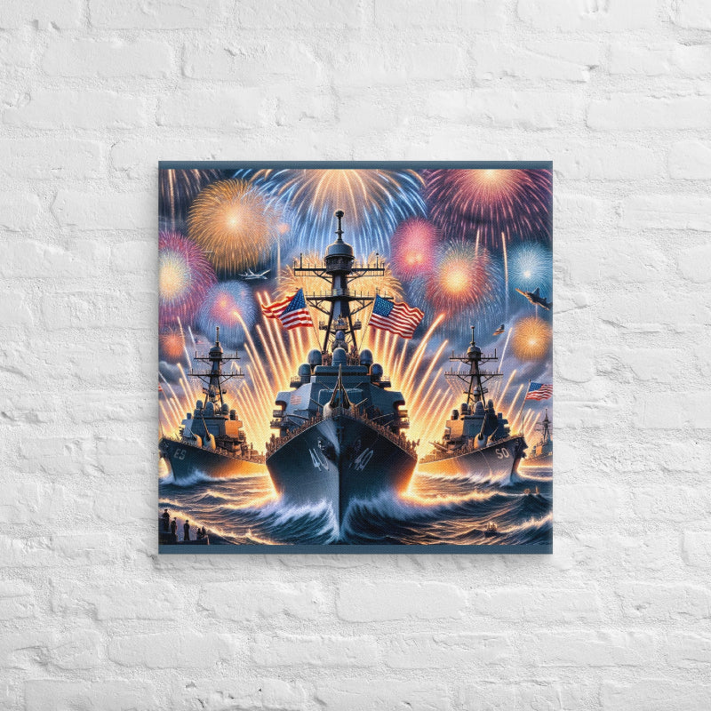 Honor and celebrate pride with this Navy Patriotic Canvas Portrait - Just The Fly Way