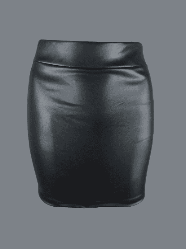 Upgrade Your Style with Our High Waist Faux Leather Mini Skirt - Just The Fly Way