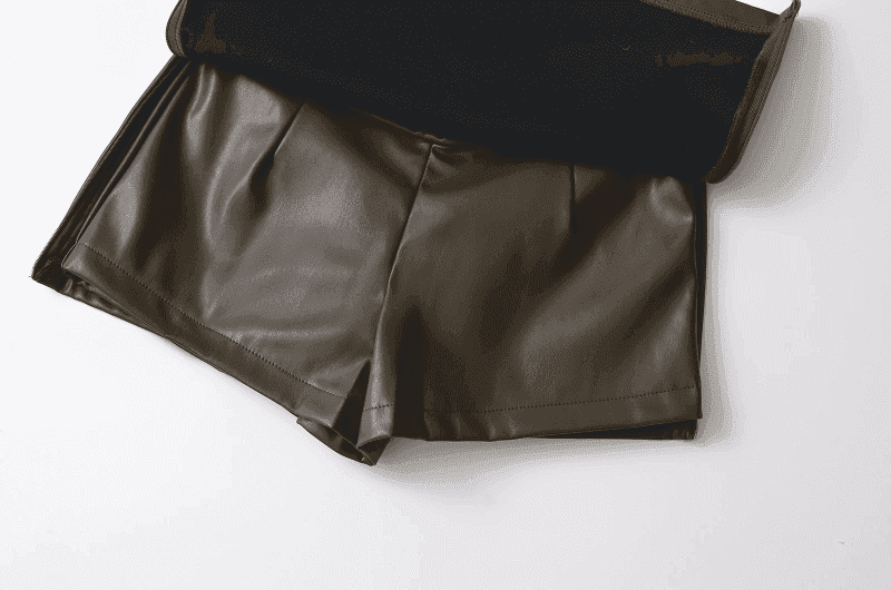Be Bold in This Low Rise Black Mini Faux Leather Skort - Just The Fly Way
