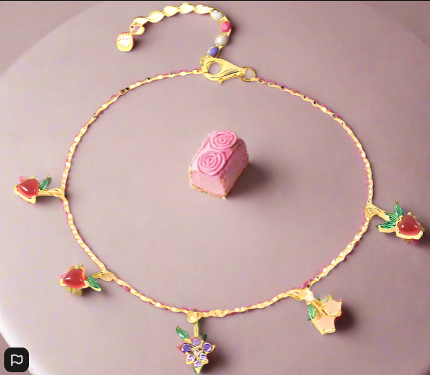 Gold Plated 925 Sterling Silver Stylish Geometric Bracelet - Exquisite Fruit Design, Simple and Cute Jewelry for Women - Just The Fly Way