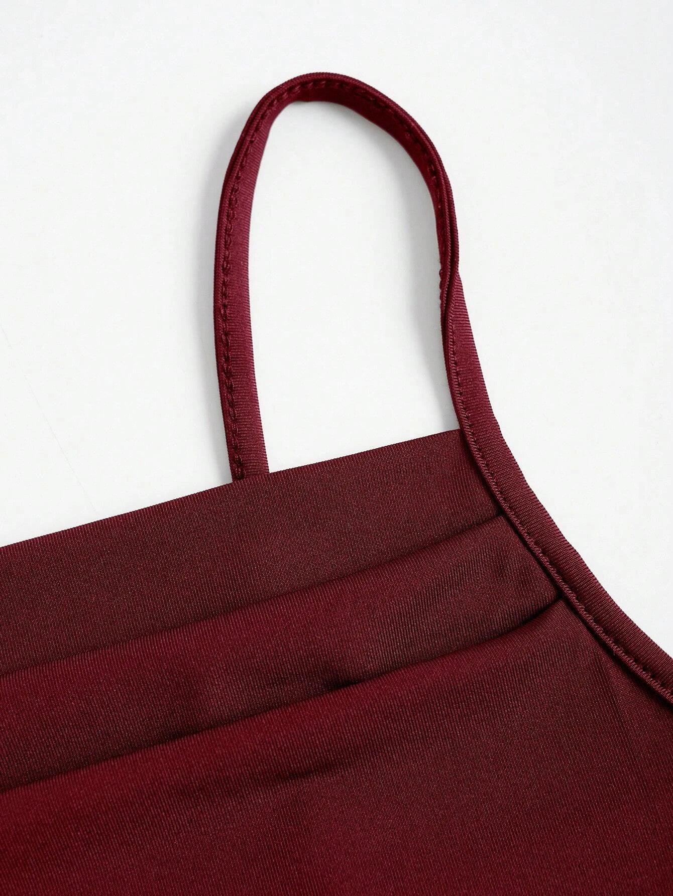 Slim Fitting Party Dress for Women - Elegant Burgundy - Just The Fly Way