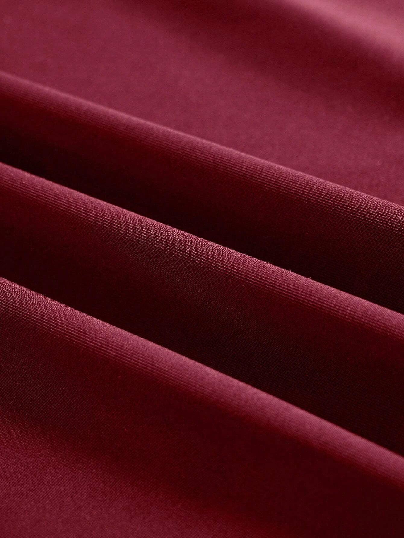 Slim Fitting Party Dress for Women - Elegant Burgundy - Just The Fly Way
