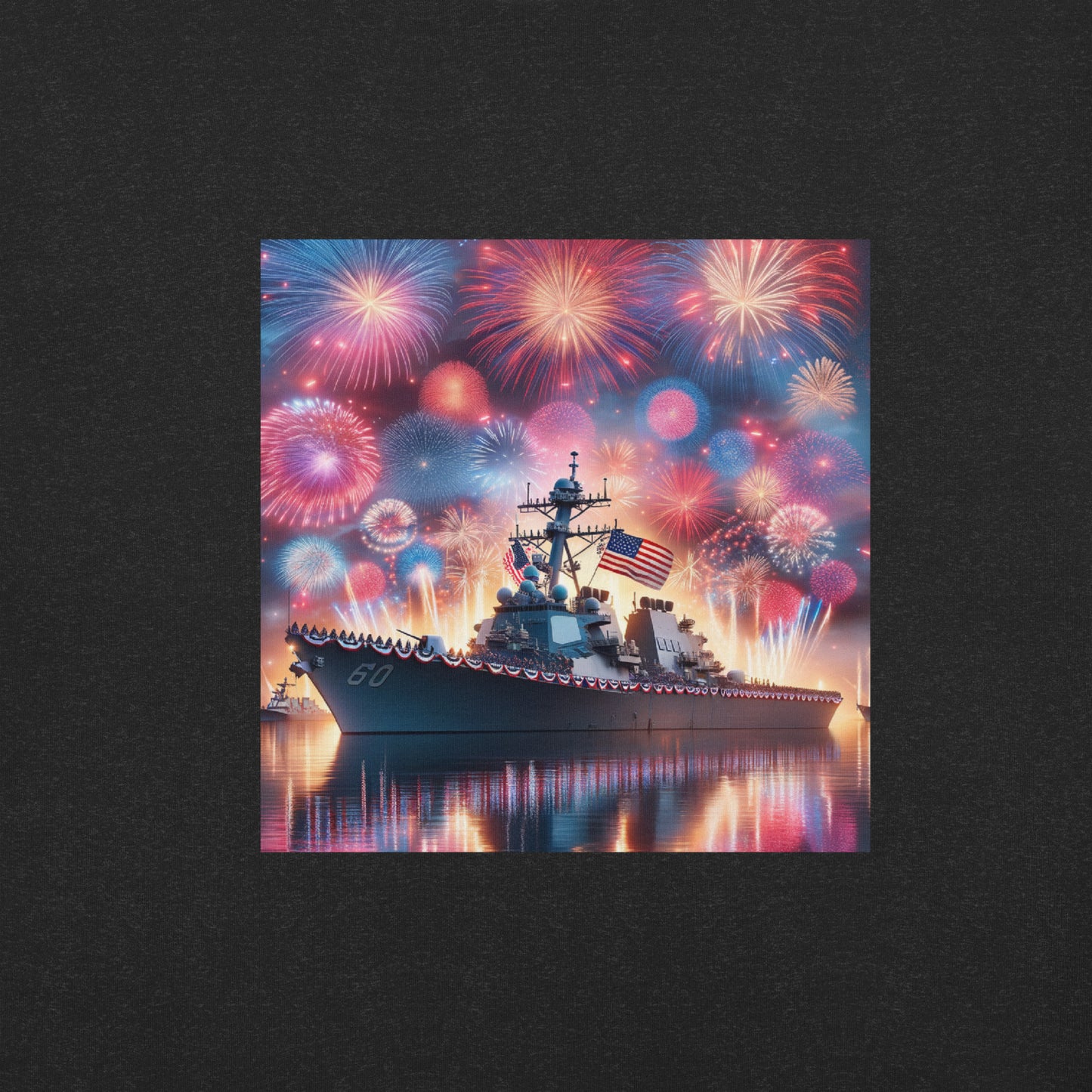 Unisex Patriotic US Navy Warship T-Shirt in a 100% Pre-Shrunken Cotton Sizes S-4XL - Just The Fly Way