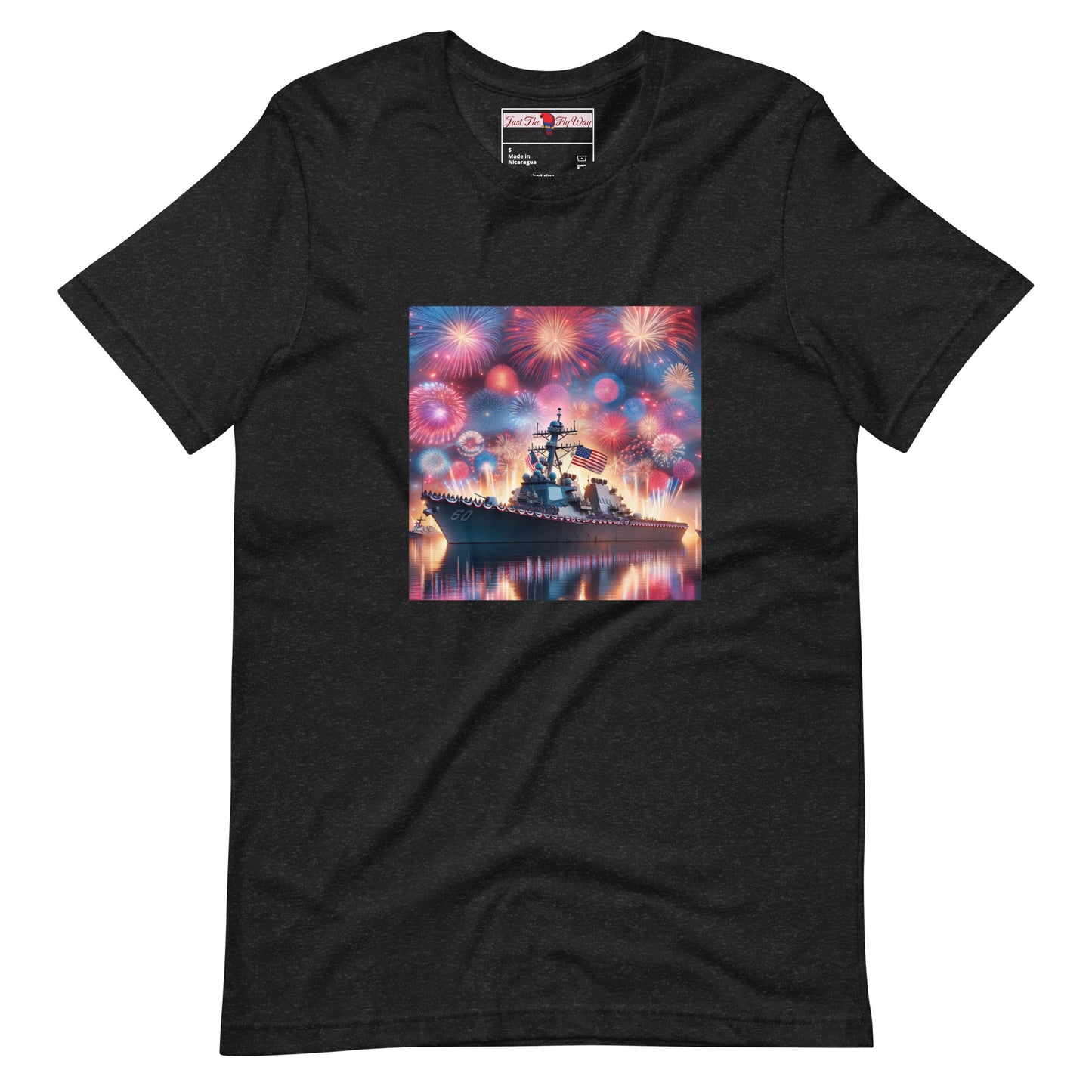 Unisex Patriotic US Navy Warship T-Shirt in a 100% Pre-Shrunken Cotton Sizes S-4XL - Just The Fly Way