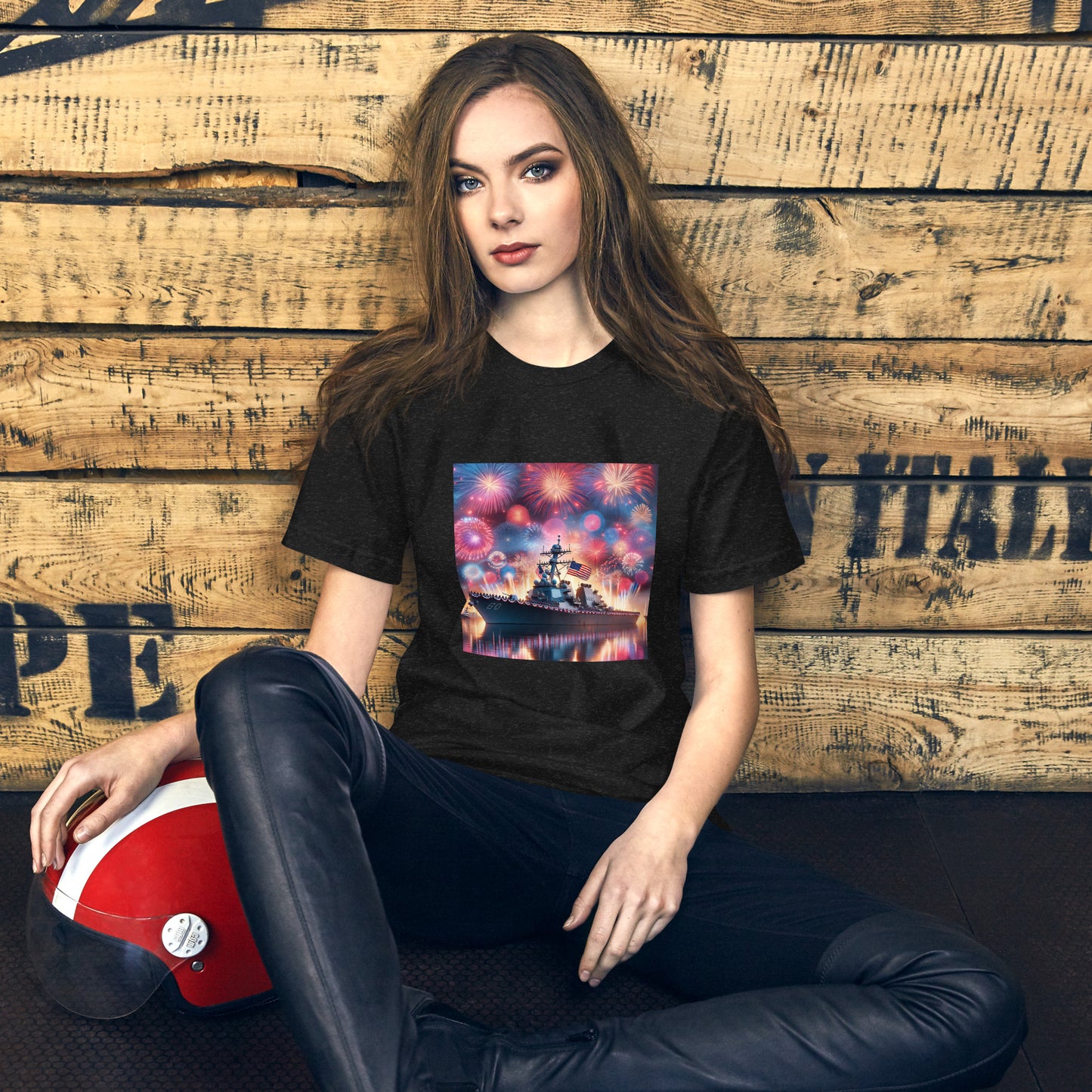 Unisex Patriotic US Navy Warship T-Shirt in a 100% Pre-Shrunken Cotton Sizes S-4XL - Just The Fly Way