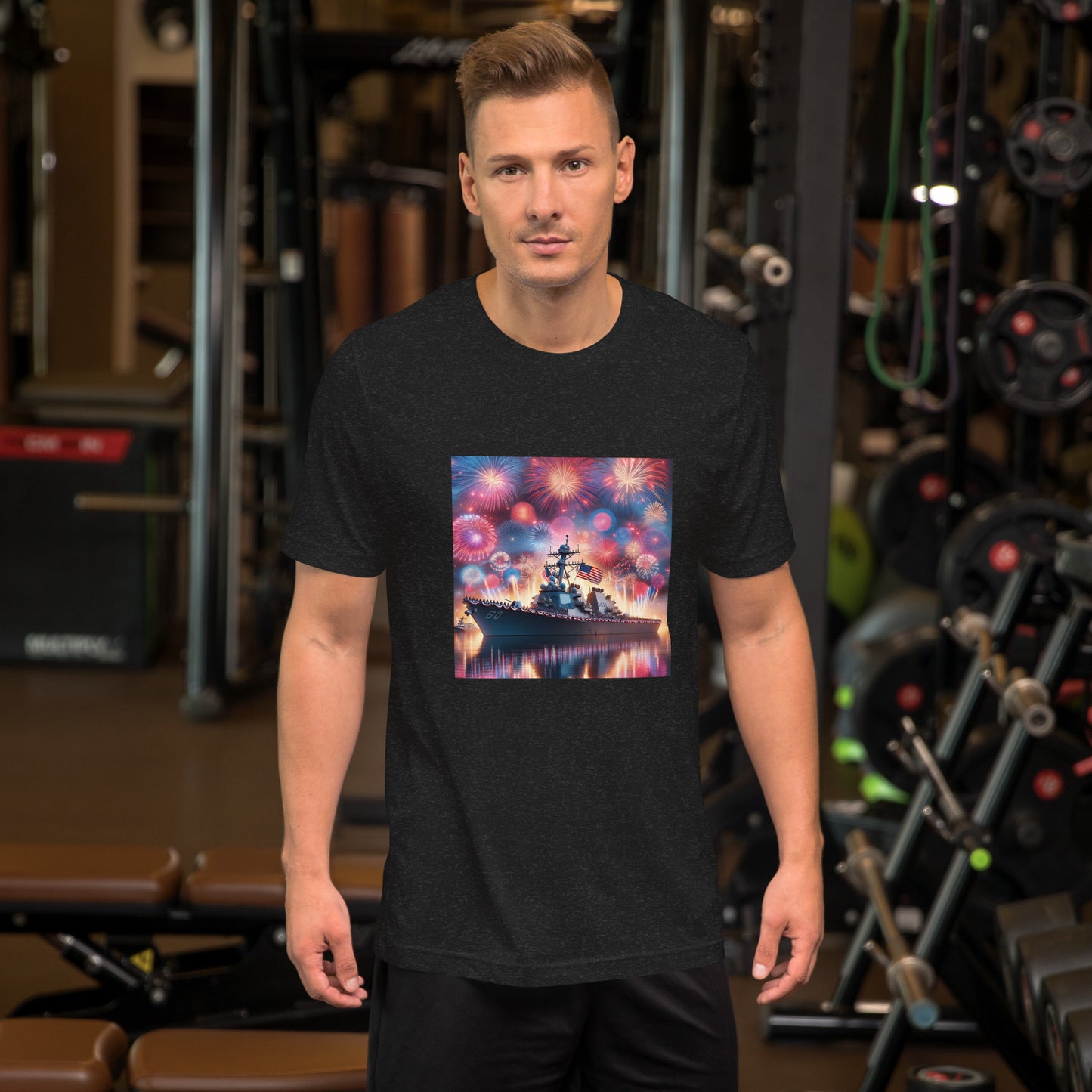 Unisex Patriotic US Navy Warship T-Shirt in a 100% Pre-Shrunken Cotton Sizes S-4XL - Just The Fly Way