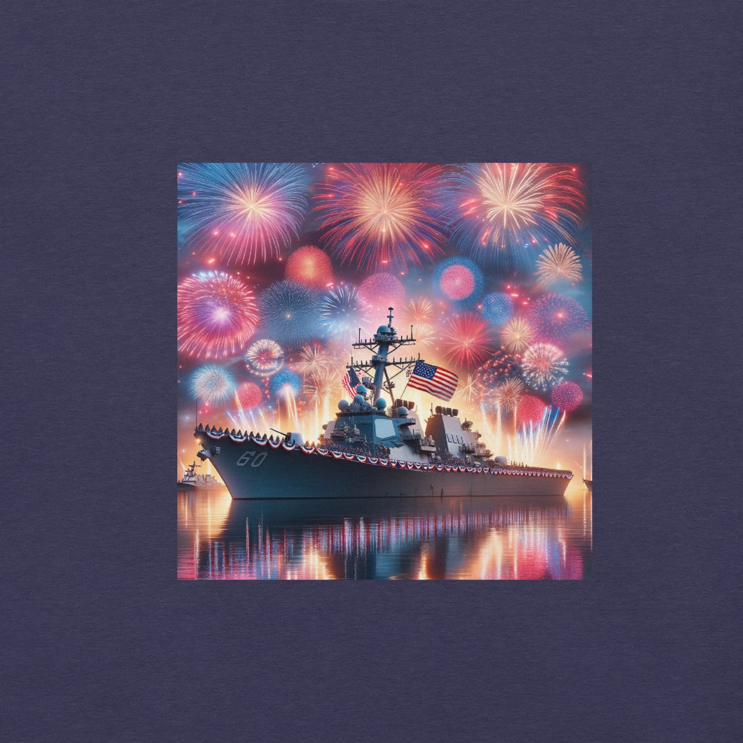 Unisex Patriotic US Navy Warship T-Shirt in a 100% Pre-Shrunken Cotton Sizes S-4XL - Just The Fly Way