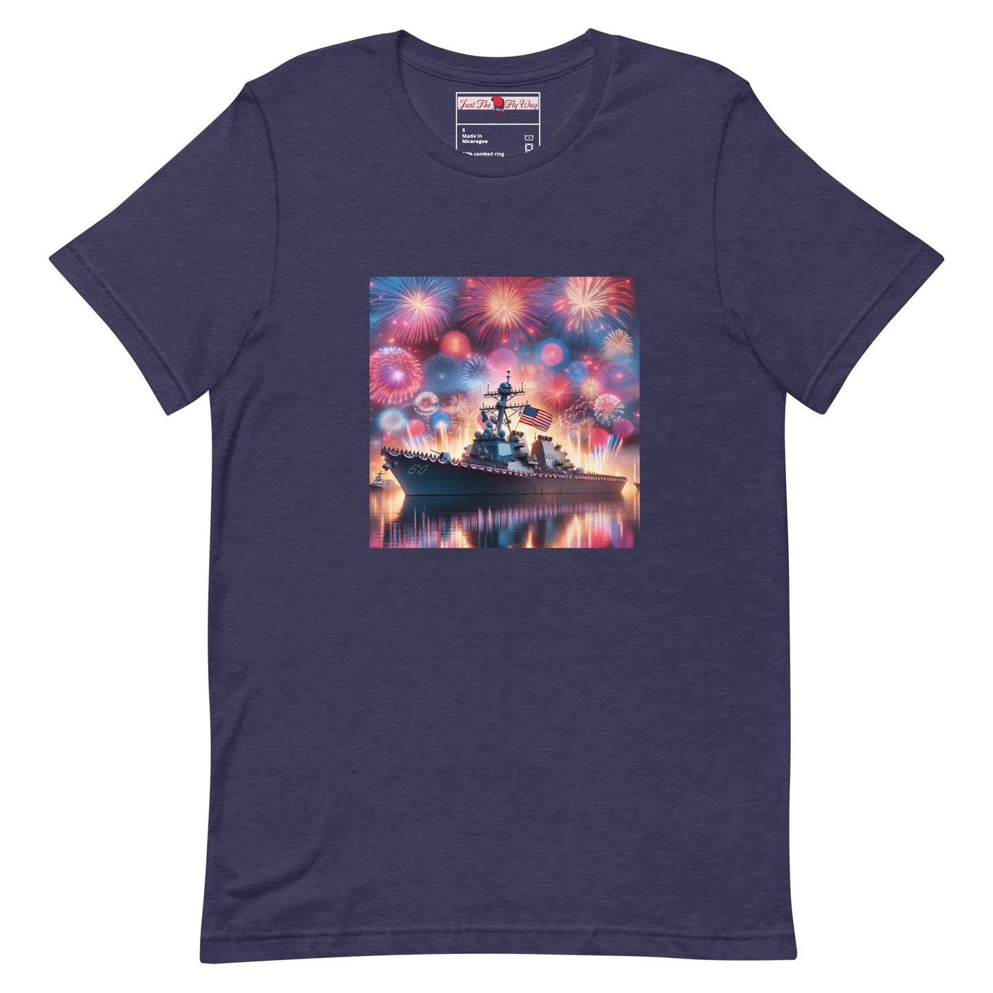 Unisex Patriotic US Navy Warship T-Shirt in a 100% Pre-Shrunken Cotton Sizes S-4XL - Just The Fly Way