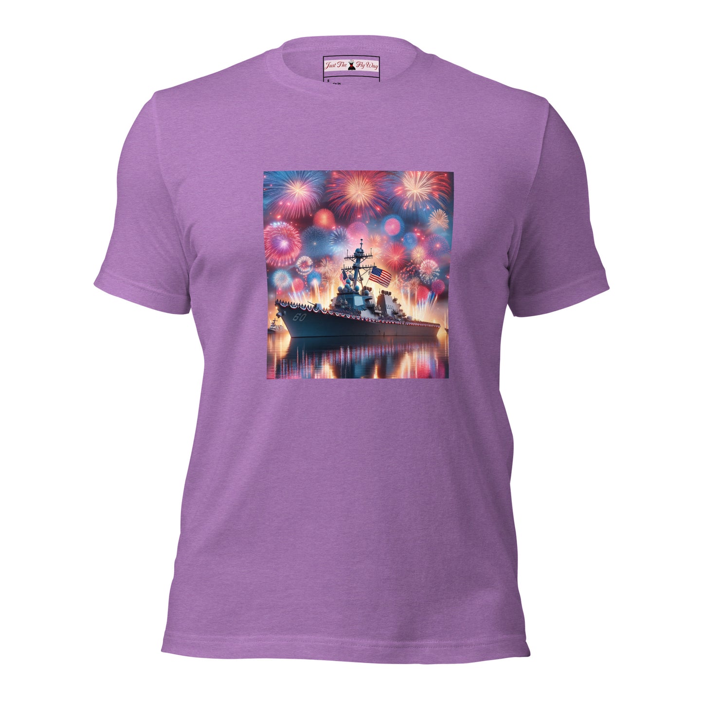 Unisex Patriotic US Navy Warship T-Shirt in a 100% Pre-Shrunken Cotton Sizes S-4XL - Just The Fly Way