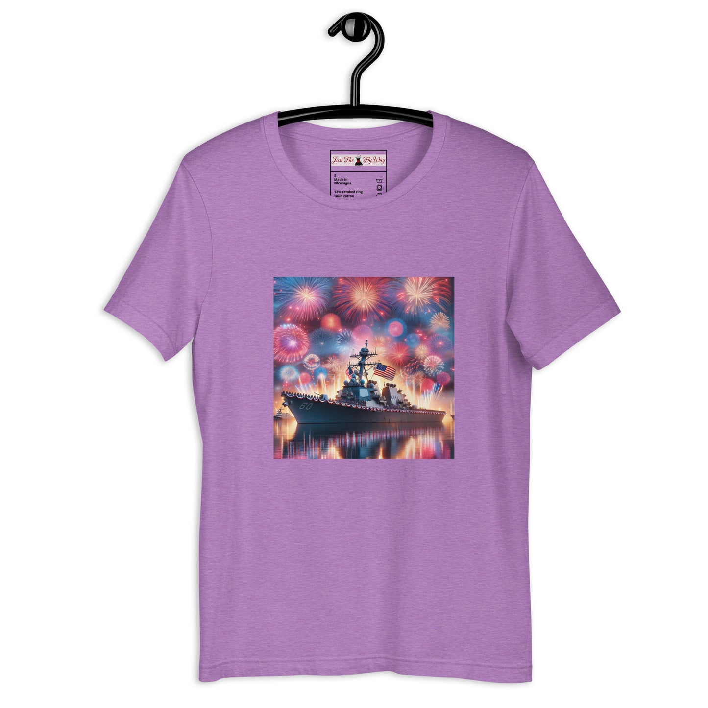 Unisex Patriotic US Navy Warship T-Shirt in a 100% Pre-Shrunken Cotton Sizes S-4XL - Just The Fly Way