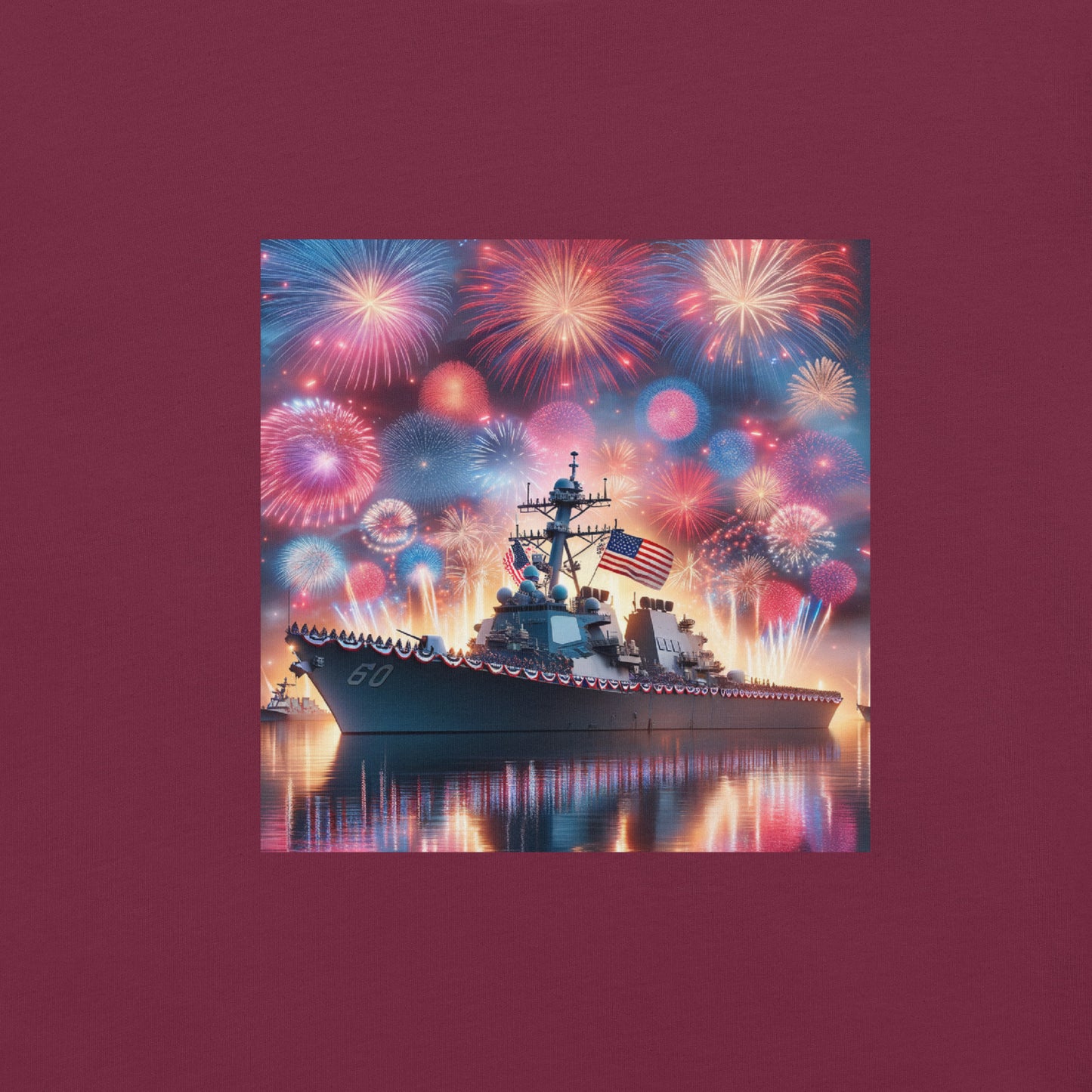 Unisex Patriotic US Navy Warship T-Shirt in a 100% Pre-Shrunken Cotton Sizes S-4XL - Just The Fly Way