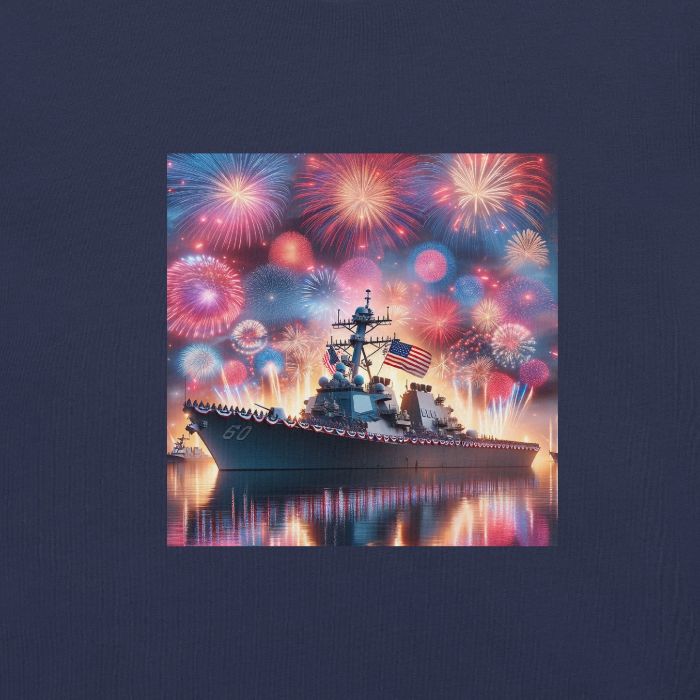 Unisex Patriotic US Navy Warship T-Shirt in a 100% Pre-Shrunken Cotton Sizes S-4XL - Just The Fly Way