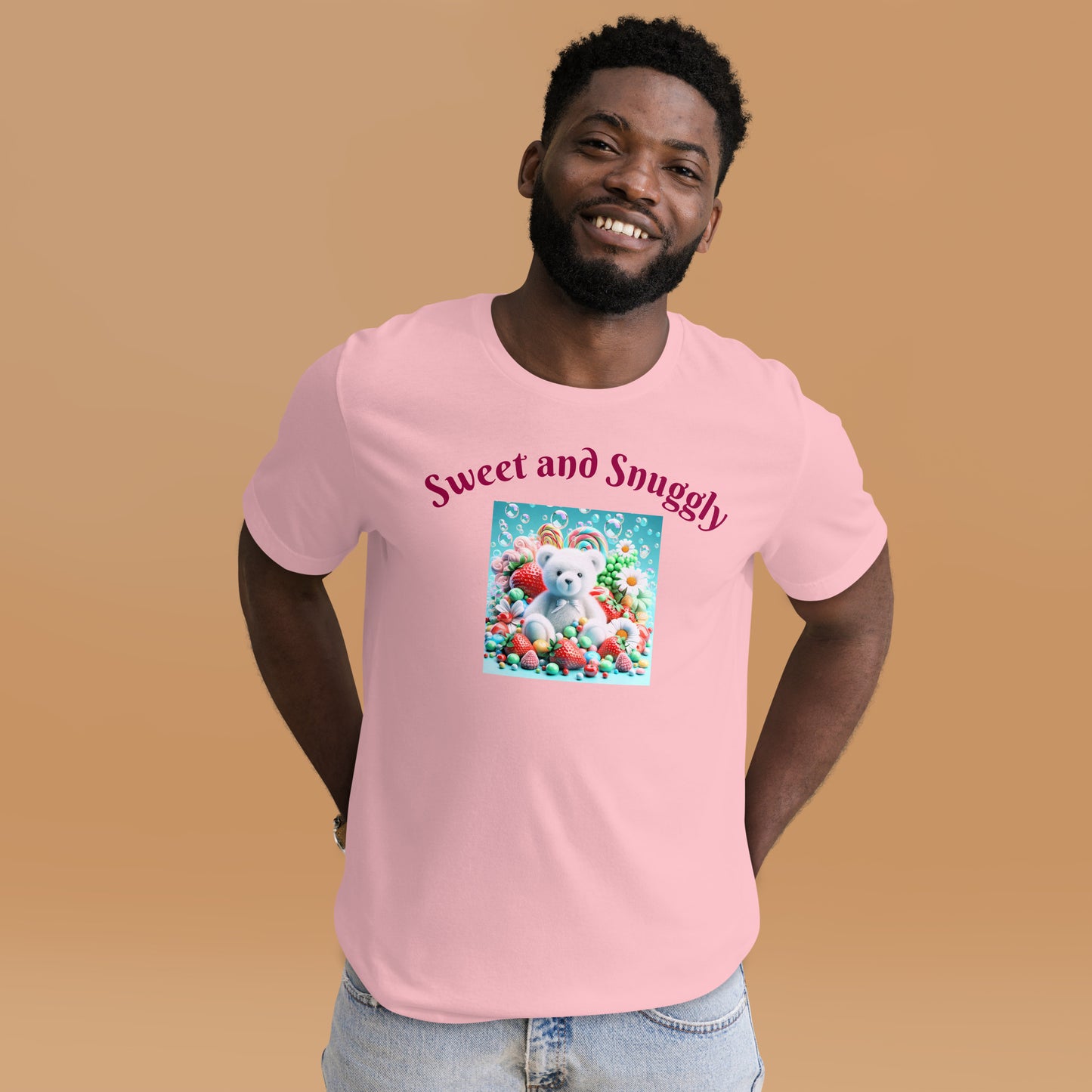 Adorable and Cozy Teddy Bear and Candy T-Shirt to Display Your Endearing Charm - Just The Fly Way