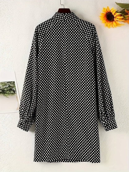 Variations of Polka Dot Print Dress, Elegant Mock Neck Long Sleeve Mini Dress, Women's Clothing by Polka Dot Print Dress, Elegant Mock Neck Long Sleeve Mini Dress, Women's ClothingApparel & Accessories > Clothing > Dressespolka-dot-print-dress-elegant-mock-neck-long-sleeve-mini-dress-womens-clothingDress